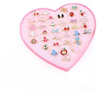 TOYMYTOY Los Anillos Ajustables chispean con la Caja de presentación de la Forma del corazón para los favores de la…